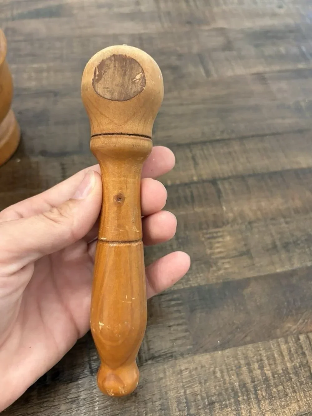 Vintage Italy Turned Wood Pestle & Mortar Set